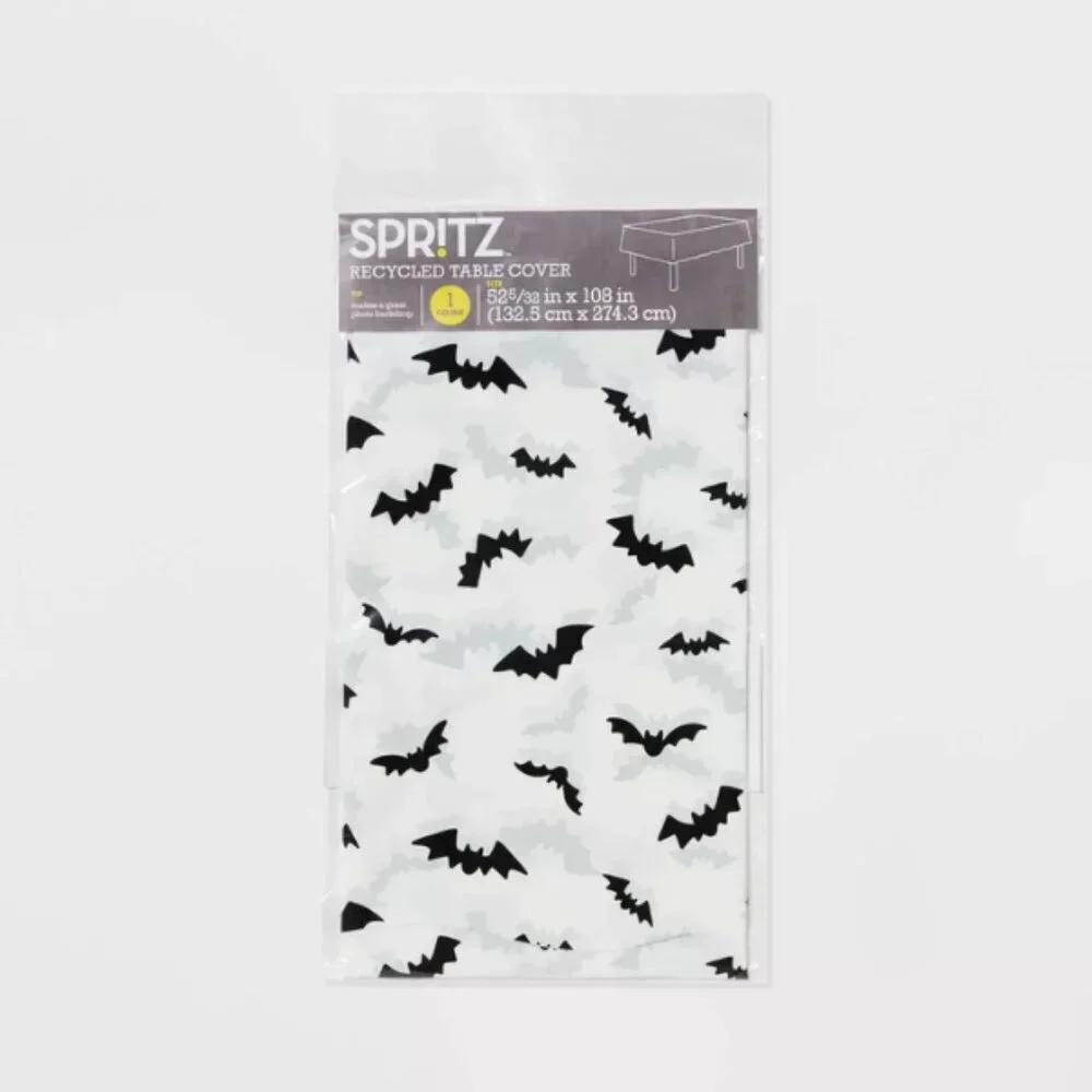 Halloween 1ct Bat Table Cover - Spritz 52 5/32 in x 108 in Tip Photo Backdrop
